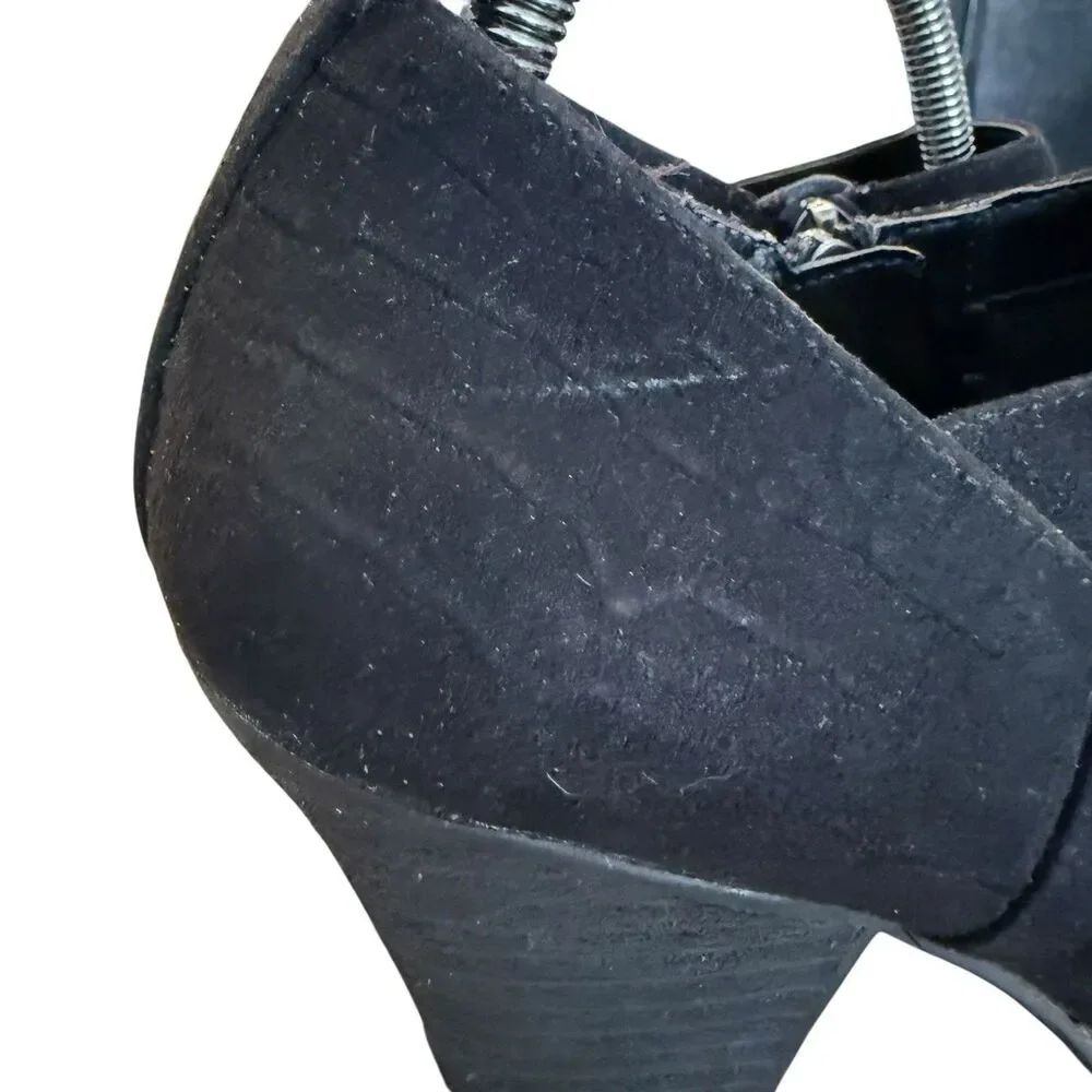 Dr. Scholl's Wm's Black Cuba Ankle Booties Size 6 Inside Zip